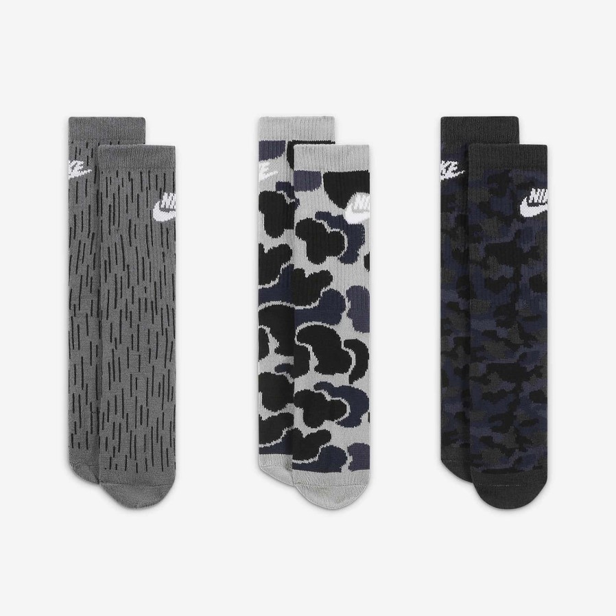 Zubehor Nike | Nike Camo Dri-Fit Crew Socken (3 Paar)