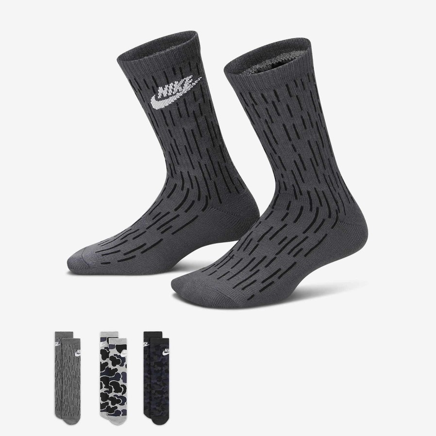 Zubehor Nike | Nike Camo Dri-Fit Crew Socken (3 Paar)