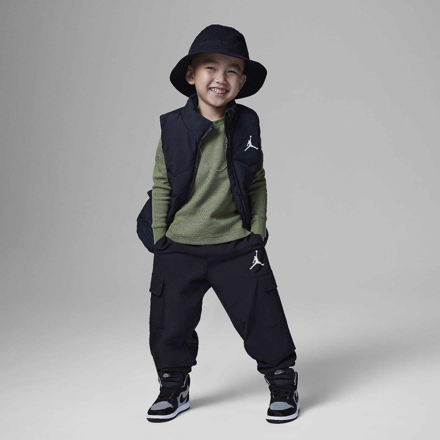 Kinder Nike Cyber Monday-Kleidung | Jordan Mj Essentials Waffelstrick-Langarm-T-Shirt