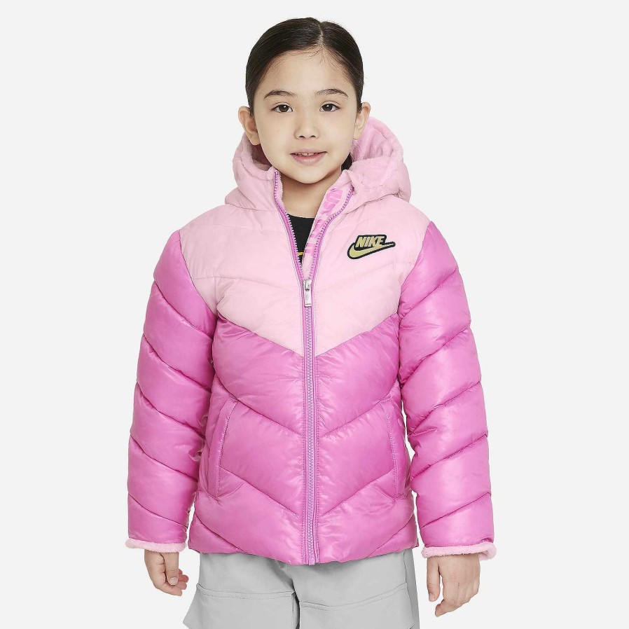 Kinder Nike Oberbekleidung Und Jacken | Nike Colorblock Chevron Pufferjacke